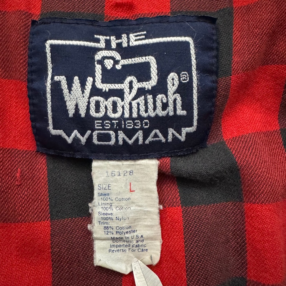 Vintage Woolrich Plaid Flannel Lined Chore Jacket Barn Coat Women's L - Picture 6 of 8